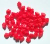 50 8mm Opaque Red Button Flower Beads